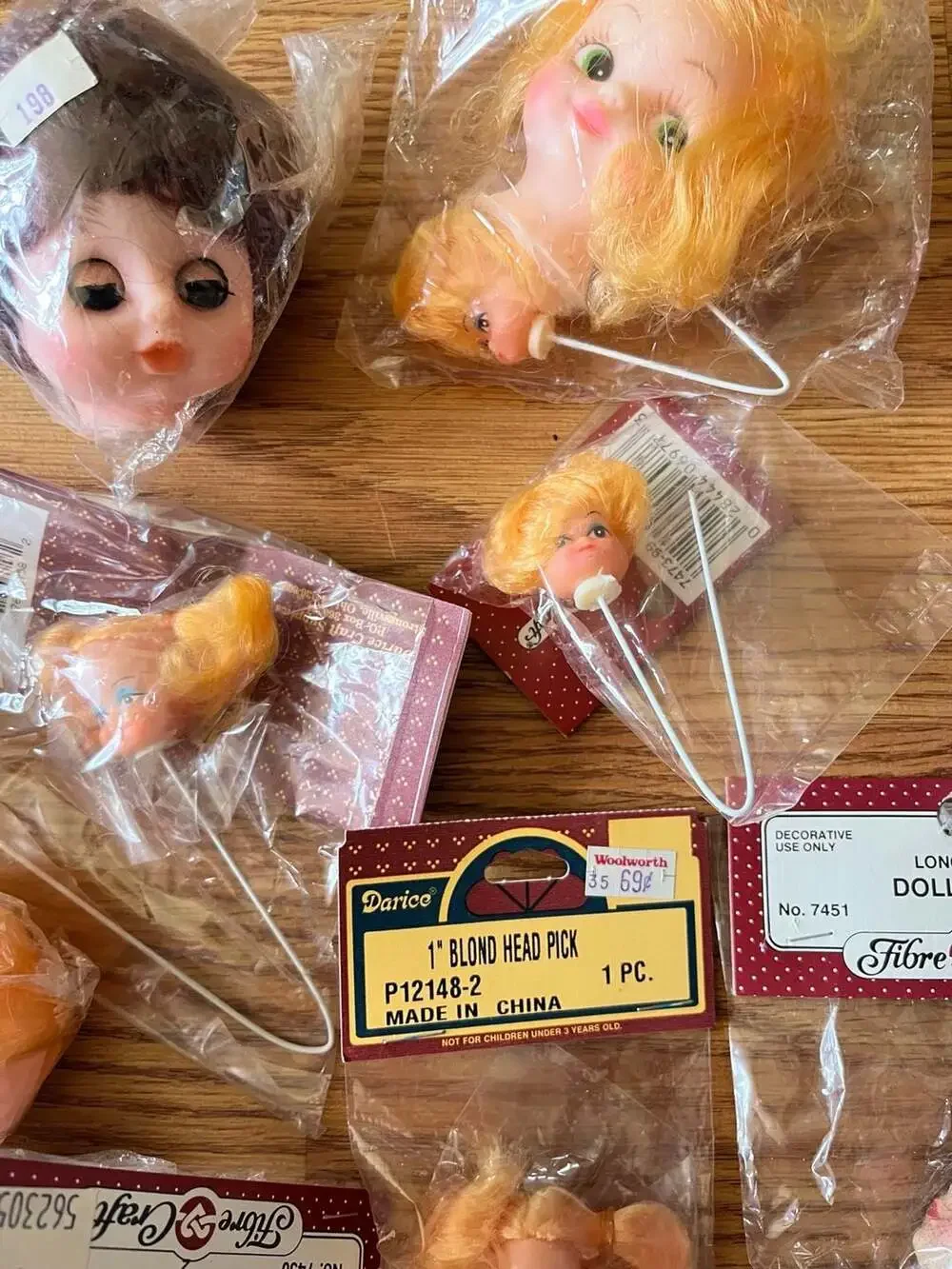 Fibre Craft And Darice Vintage Doll Heads Lot
